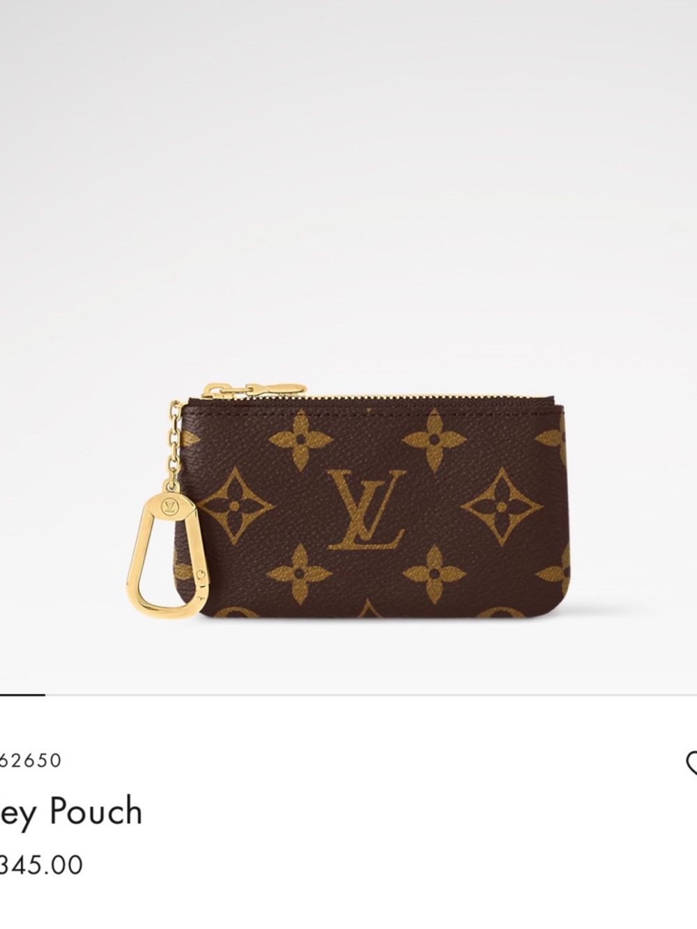 Louis Vuitton Monogram Key Pouch in Brown and Gold Hardware